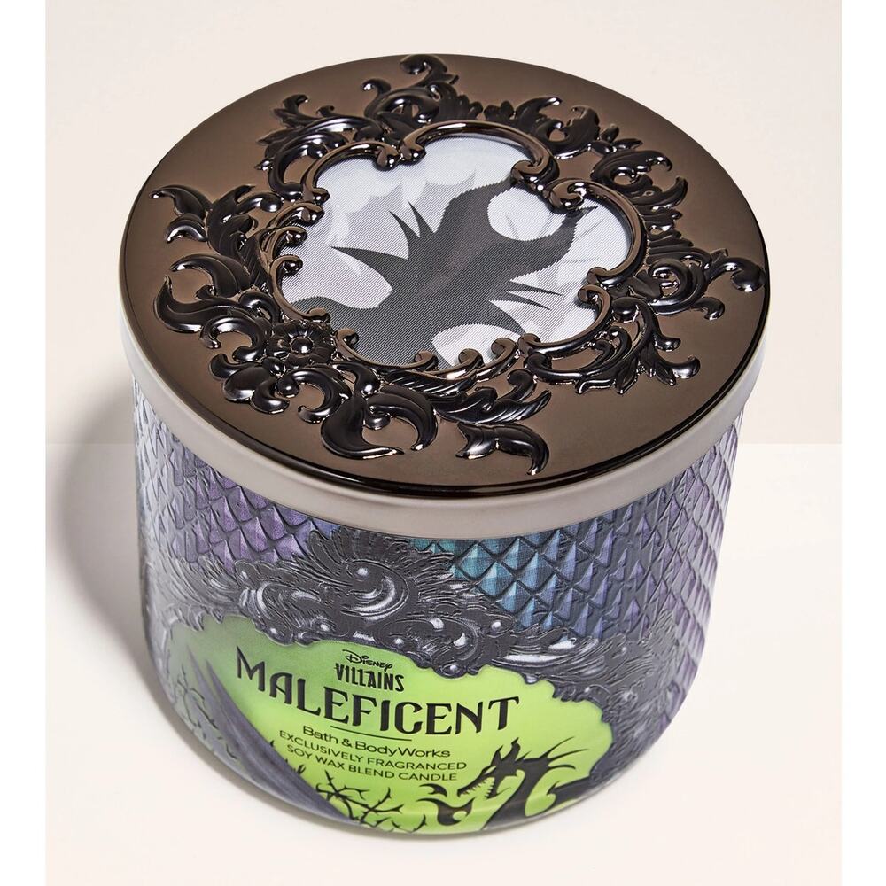 Bath Body Works Disney Villains Maleficent 3 Wick Candle Holographic Lid 14.5oz